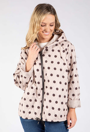 Polka Dot Quilted Coat