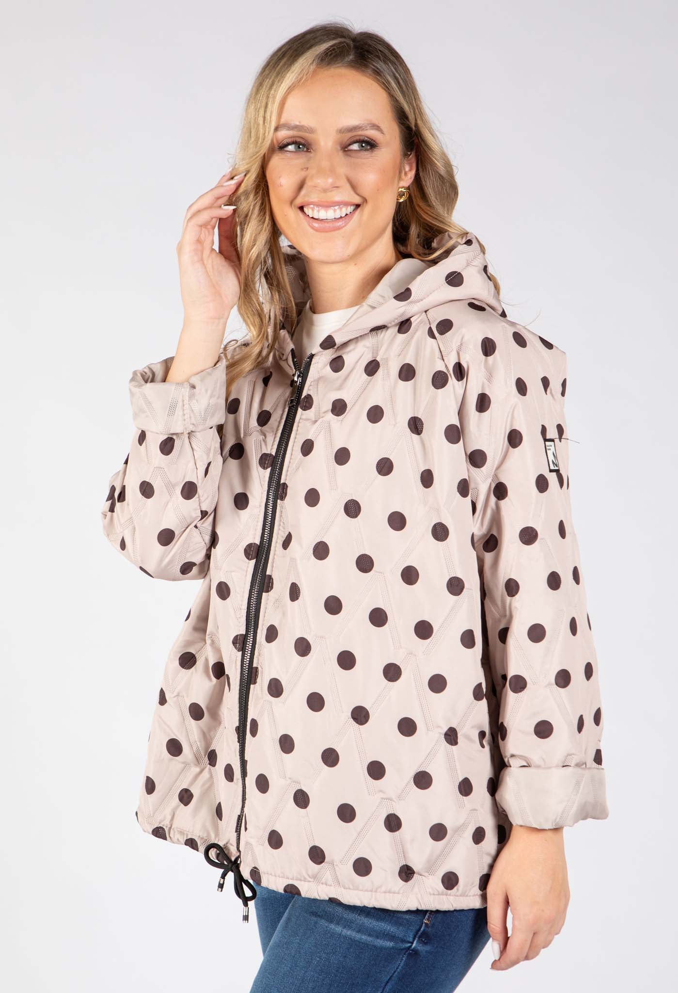 Polka Dot Quilted Coat