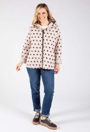 Polka Dot Quilted Coat