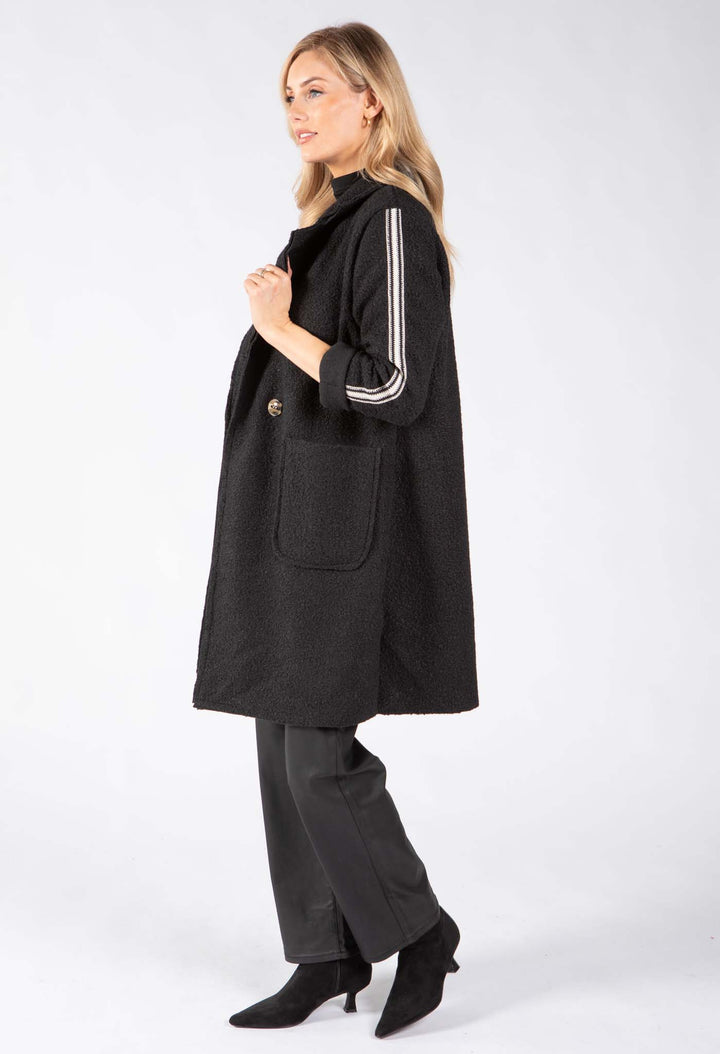 Stripe Detail Boucle Coat