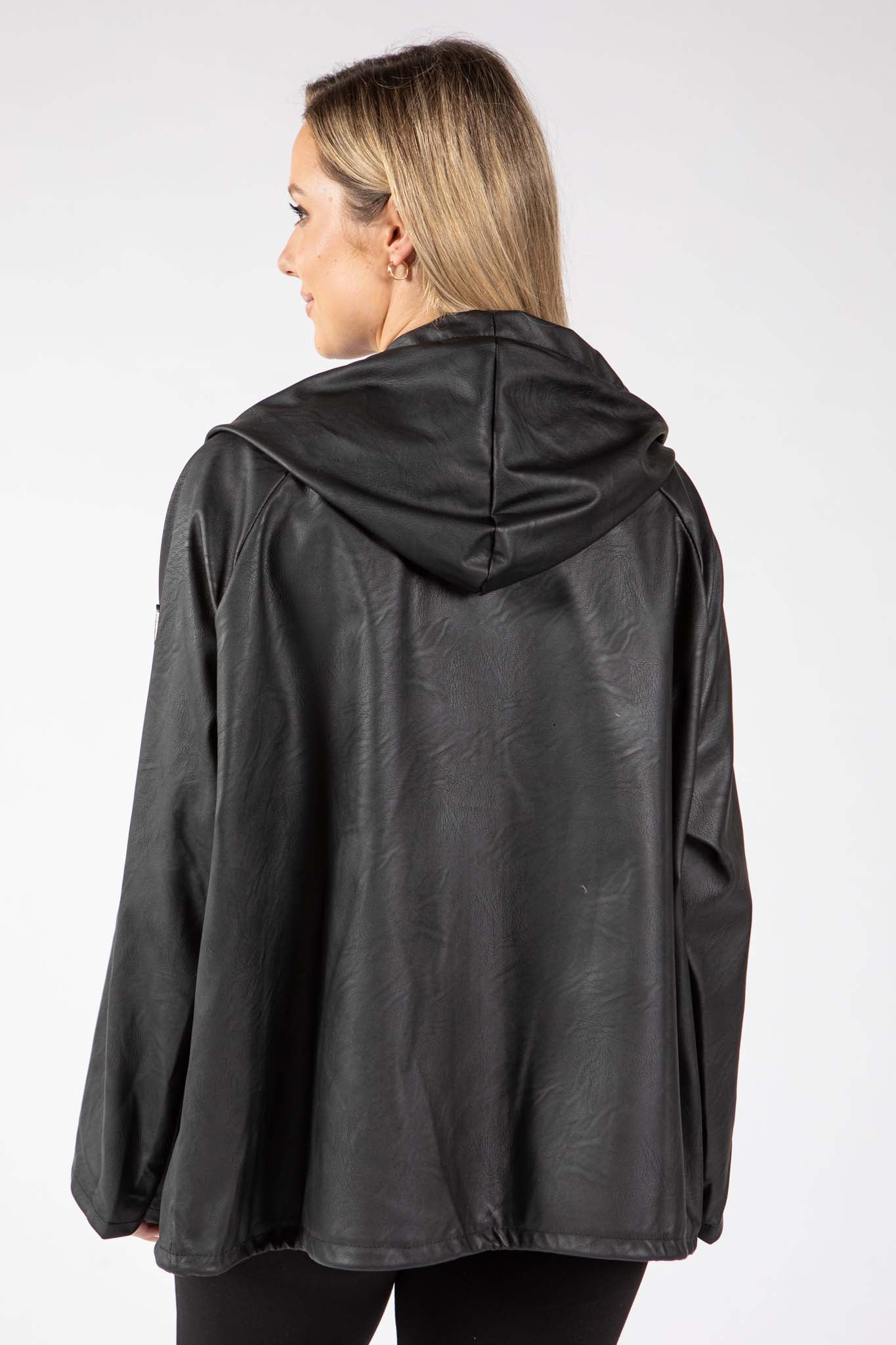 Faux Leather Zip-Up Jacket