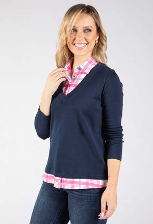 2 in 1 Check Shirt Top