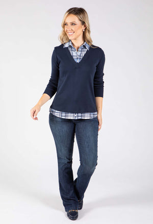 2 in 1 Check Shirt Top