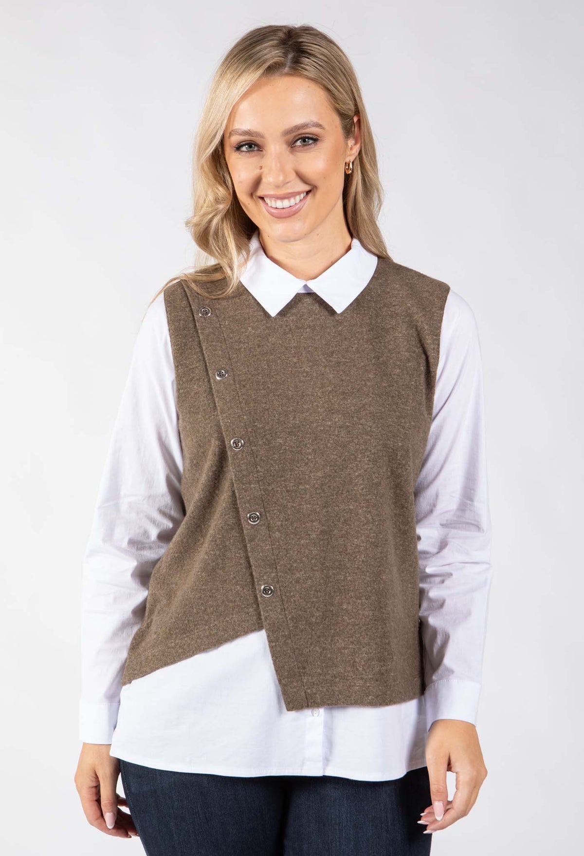 2 in 1 Button Shirt Top