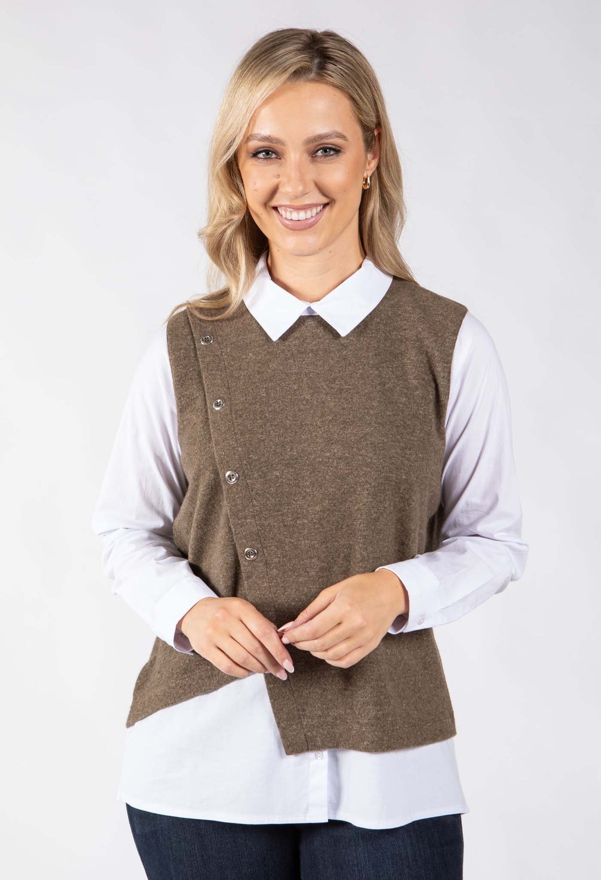 2 in 1 Button Shirt Top