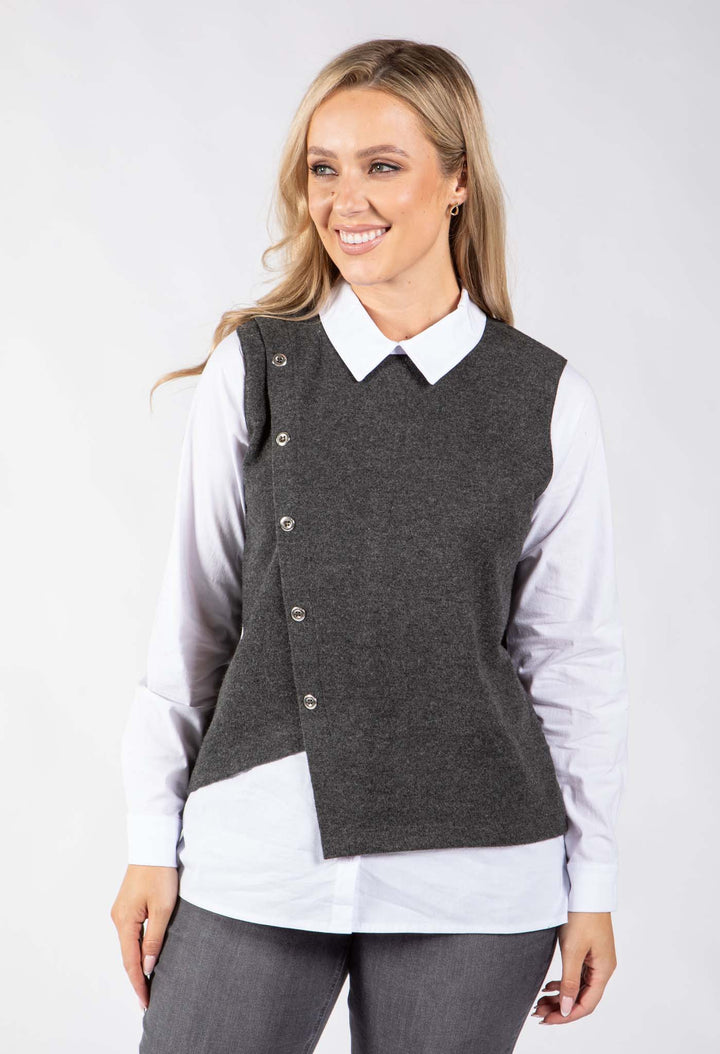 2 in 1 Button Shirt Top