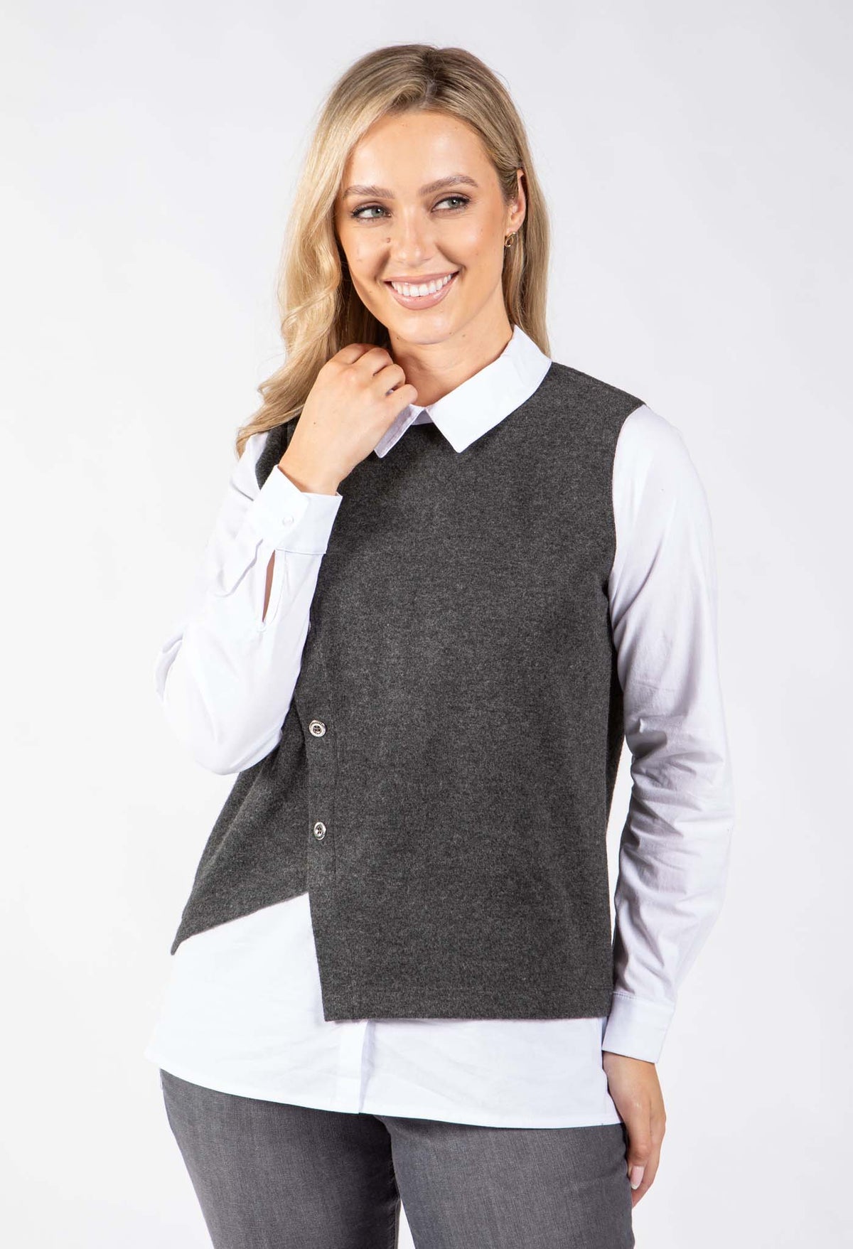 2 in 1 Button Shirt Top