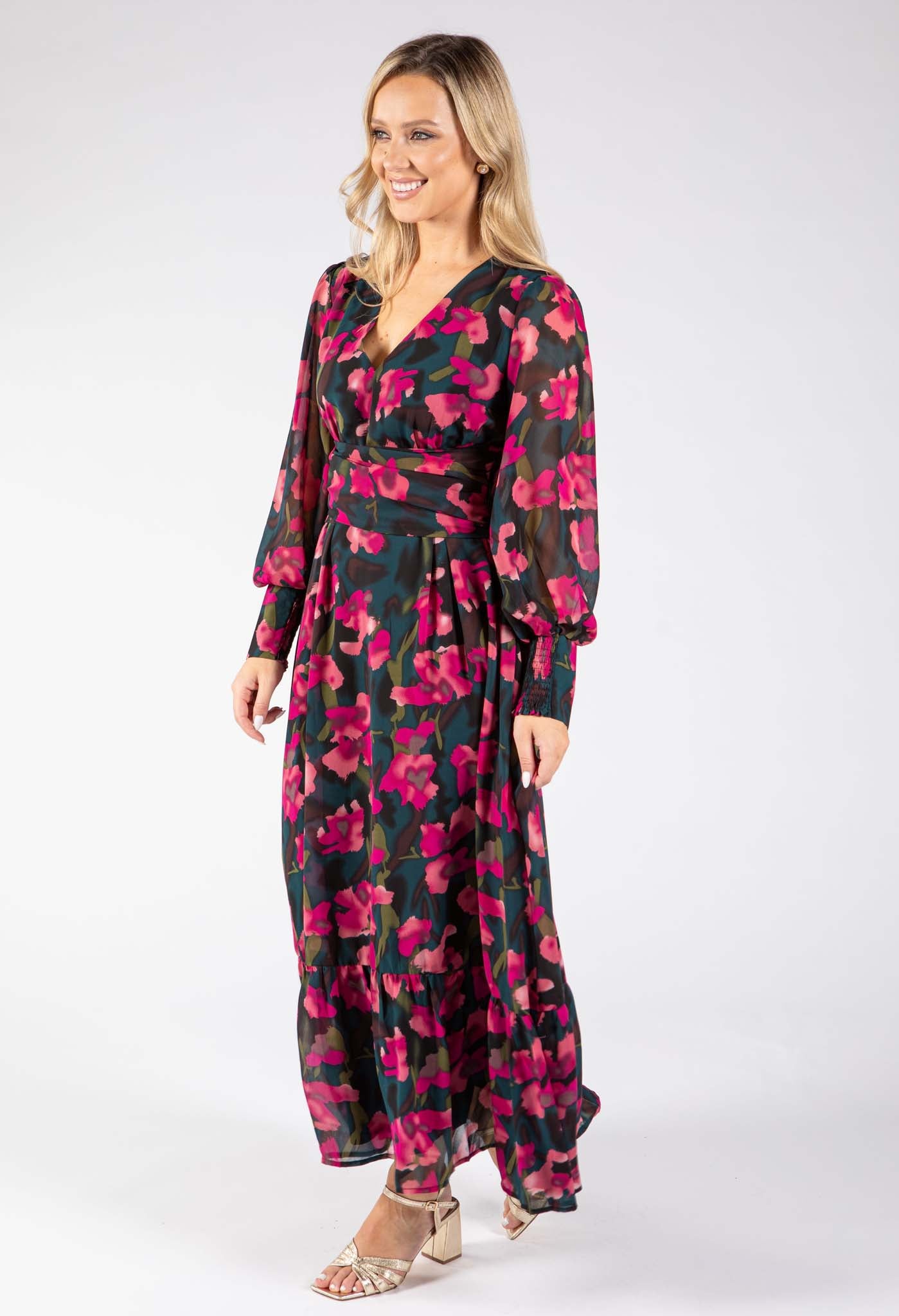 Floral V-Neck Maxi Dress