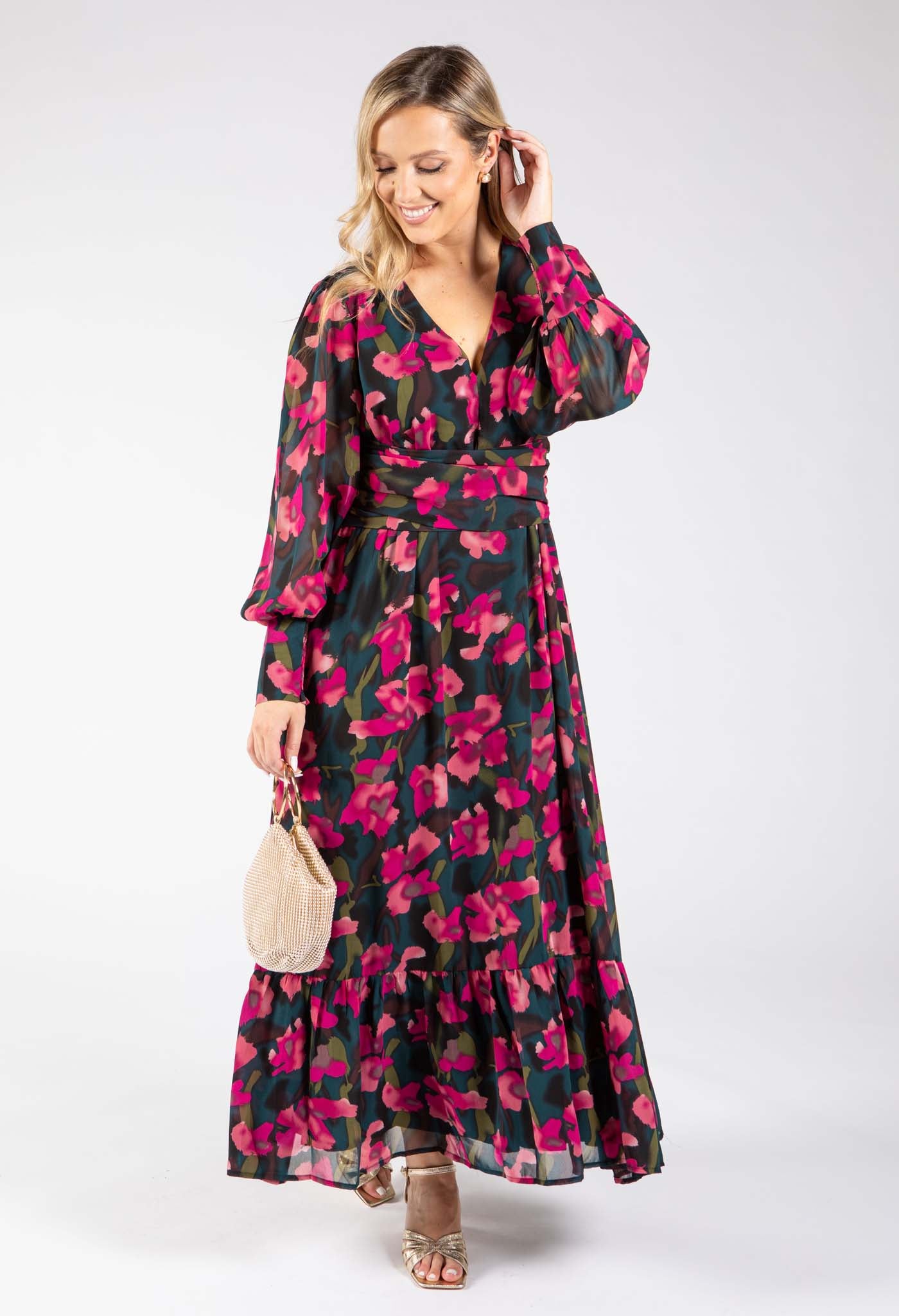 Floral V-Neck Maxi Dress