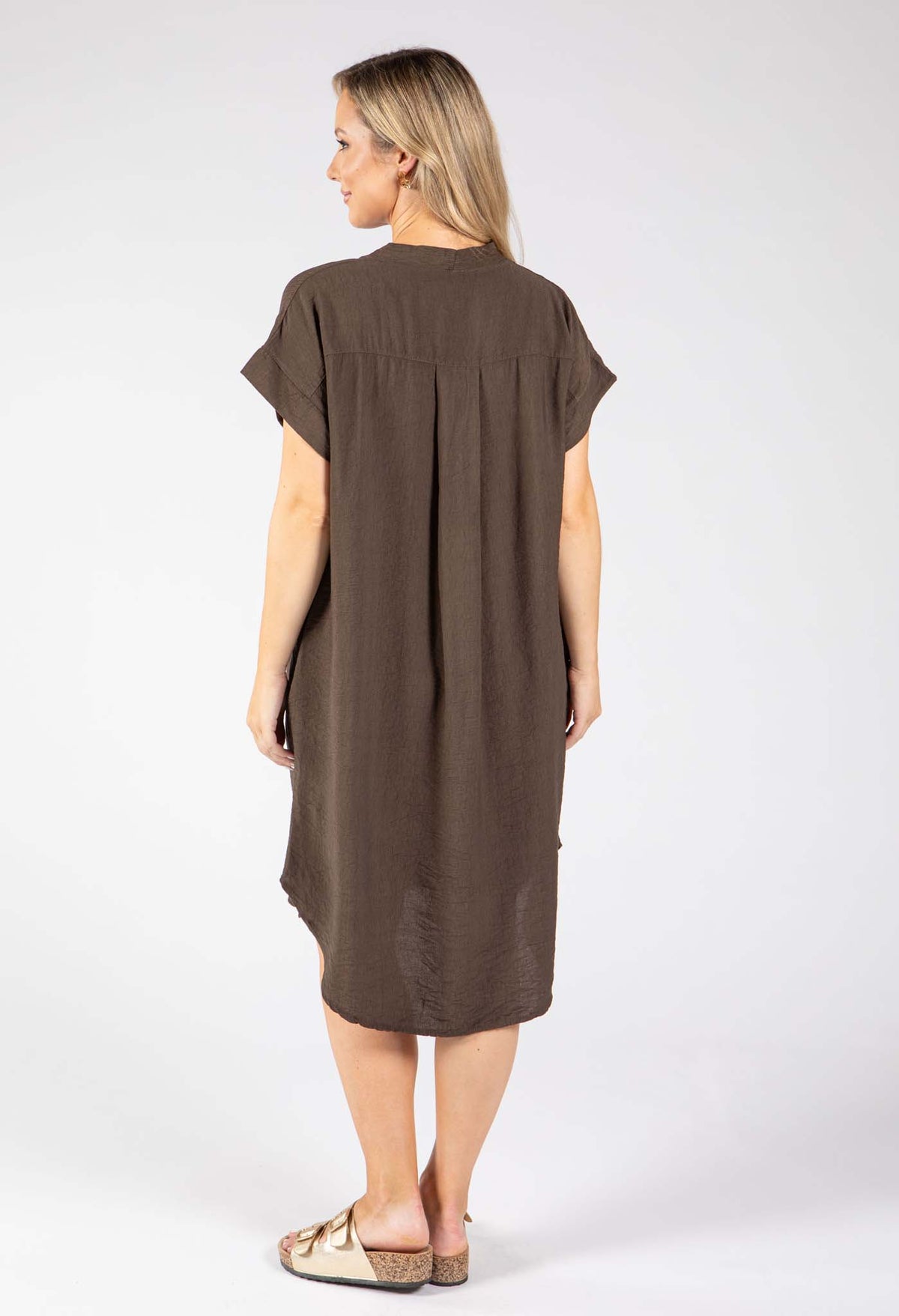 V-Neck Linen Look Dress