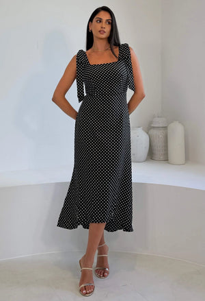 Jovi Tie Shoulder Midi Dress