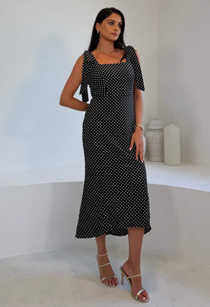 Jovi Tie Shoulder Midi Dress