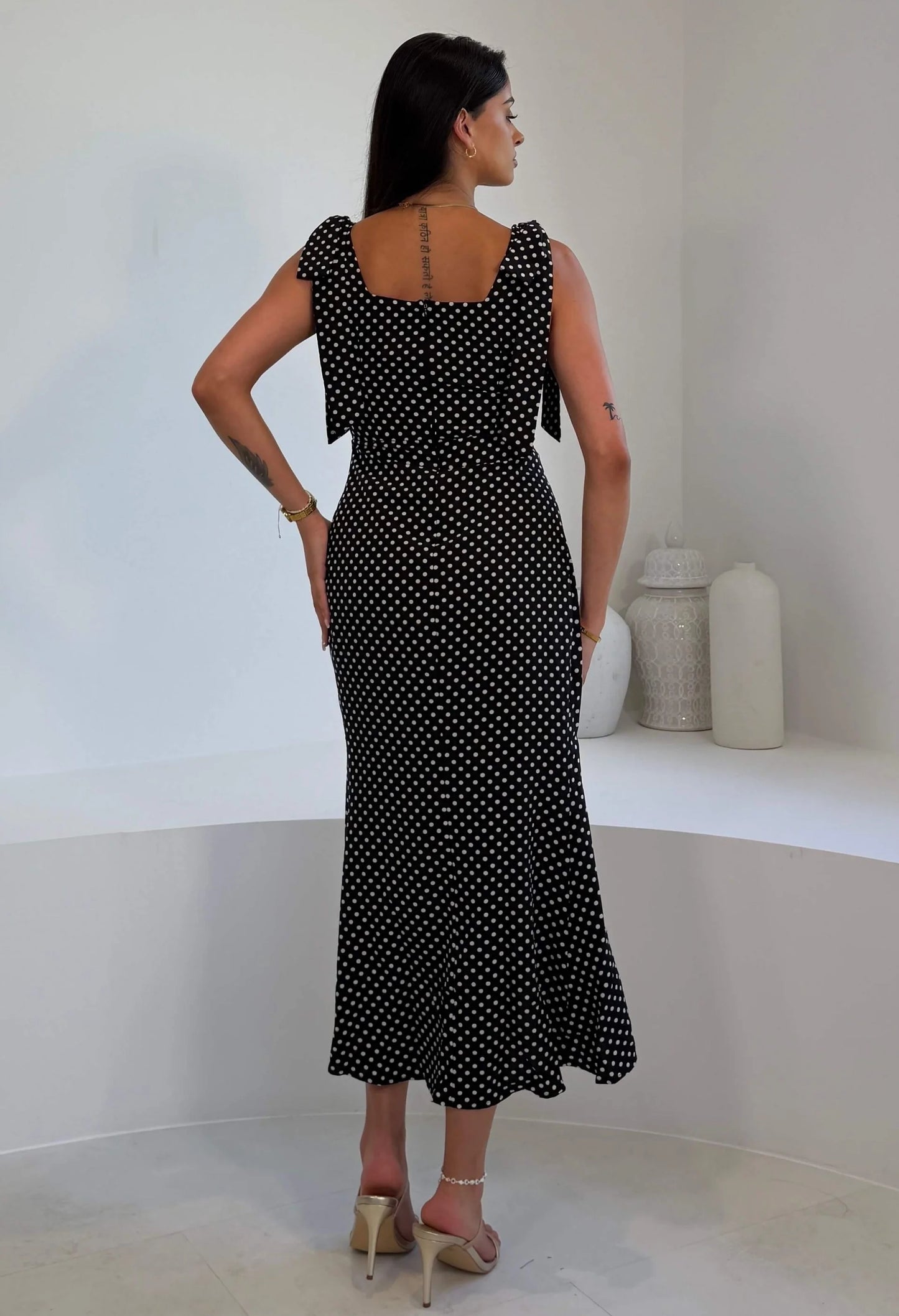Jovi Tie Shoulder Midi Dress