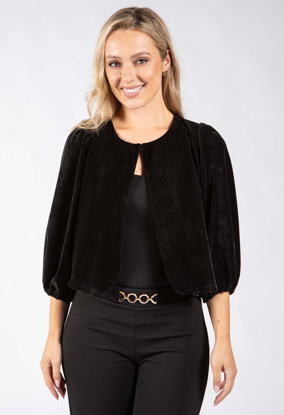 Paris Velvet Balloon Sleeve Jacket