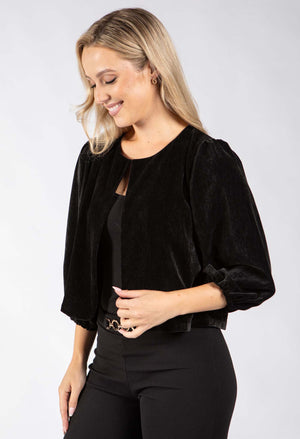 Paris Velvet Balloon Sleeve Jacket