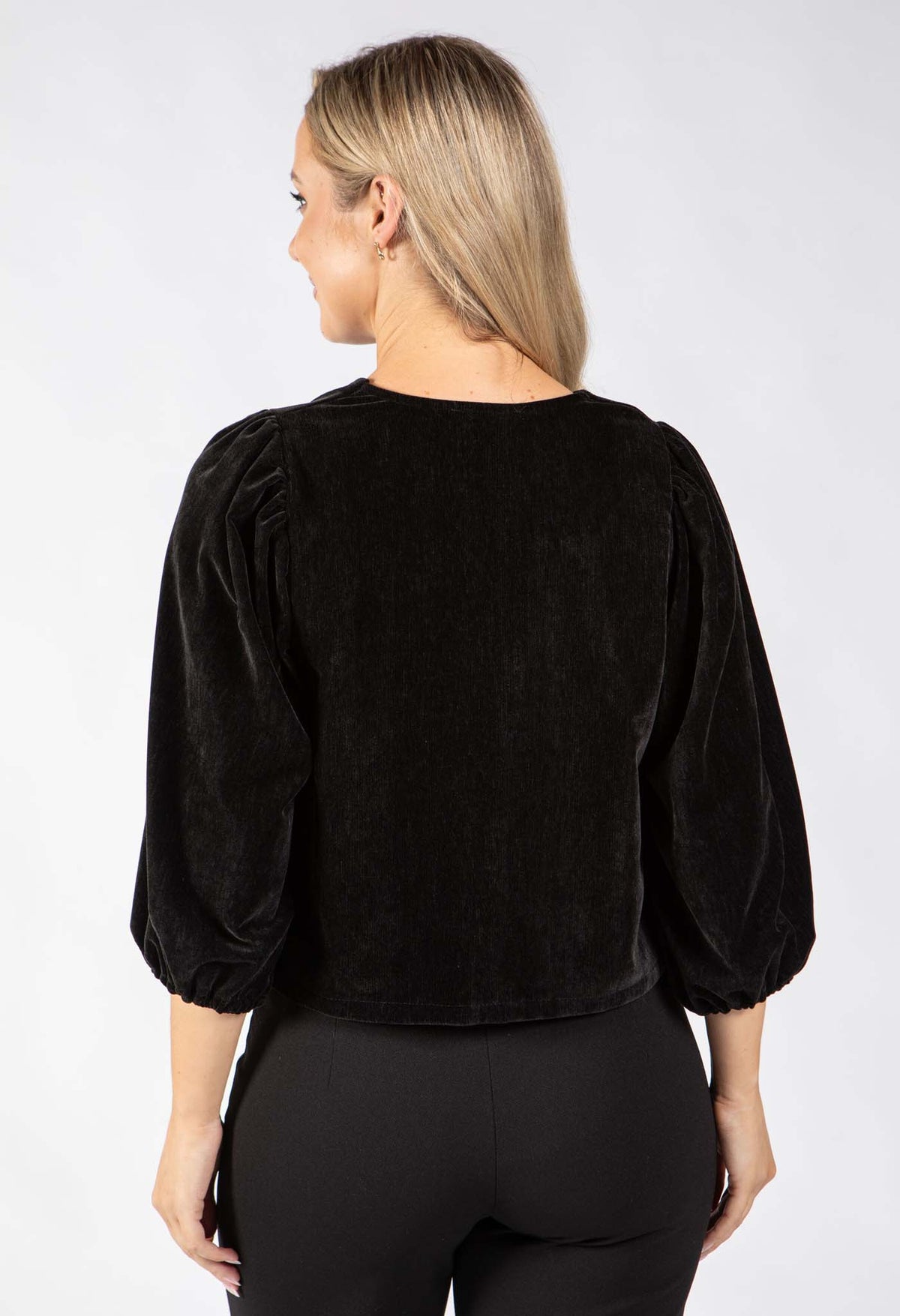 Paris Velvet Balloon Sleeve Jacket