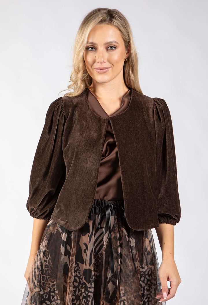 Paris Velvet Balloon Sleeve Jacket