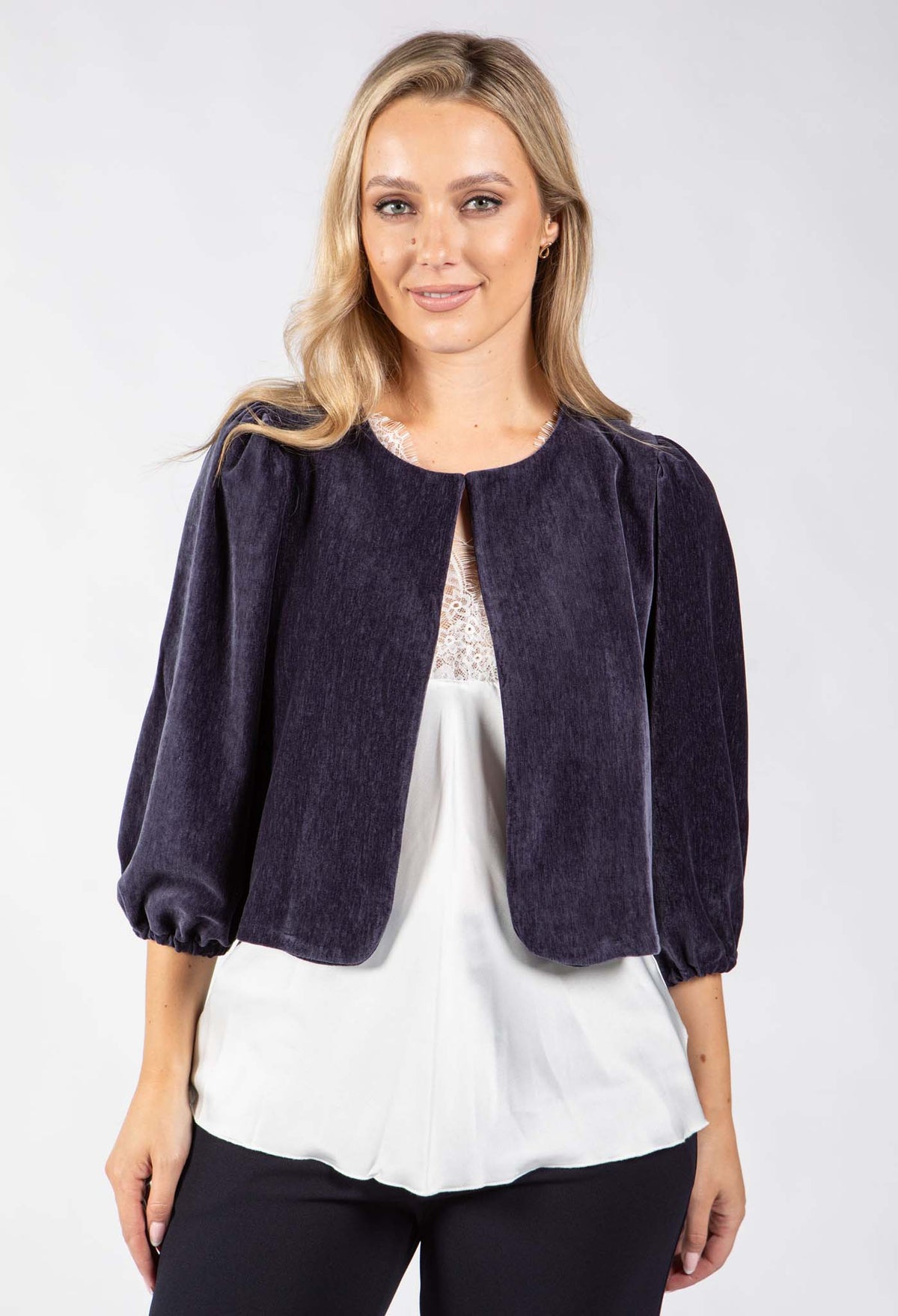 Paris Velvet Balloon Sleeve Jacket