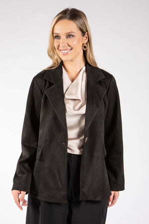 Faux Suede Blazer