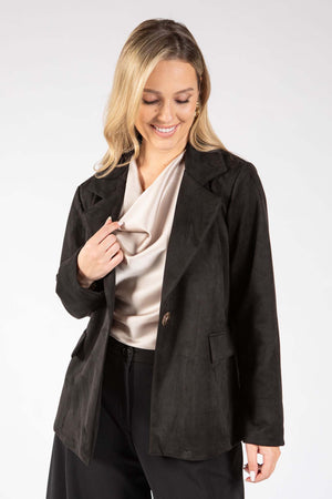 Faux Suede Blazer