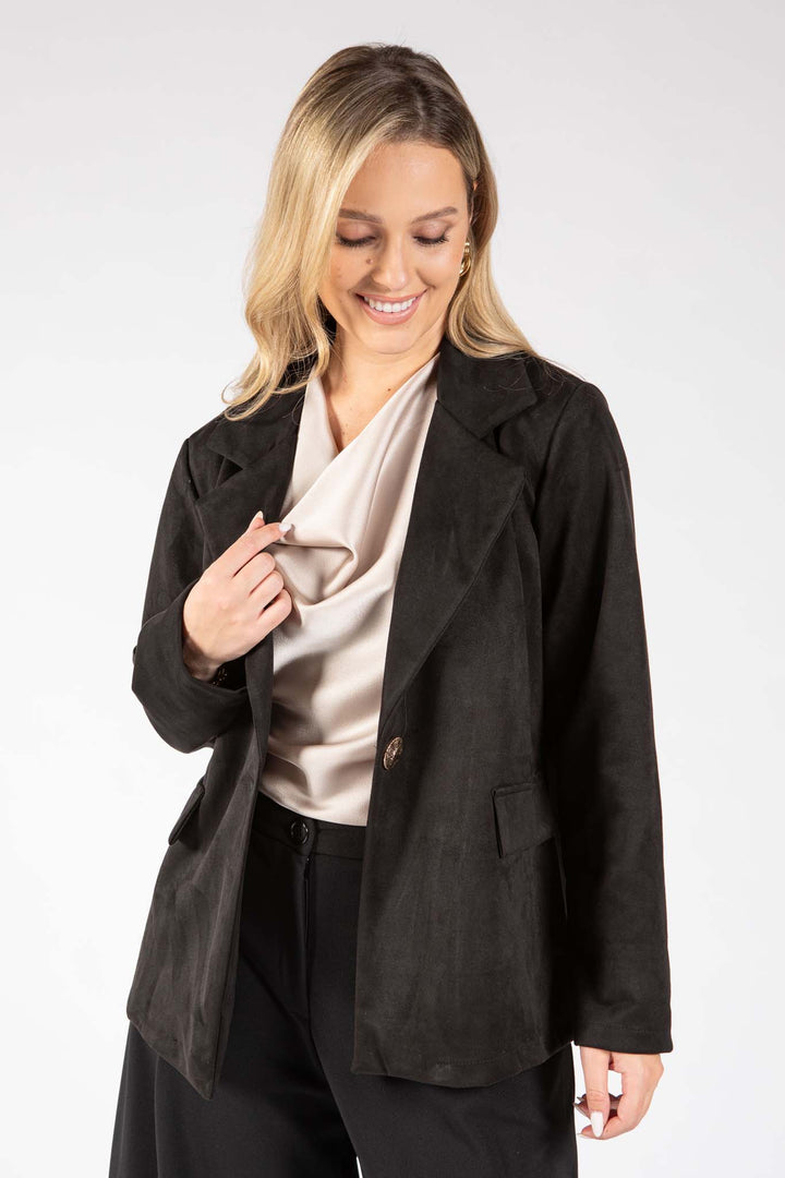 Faux Suede Blazer