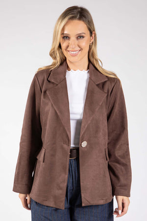 Faux Suede Blazer