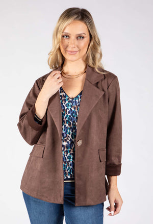 Faux Suede Blazer