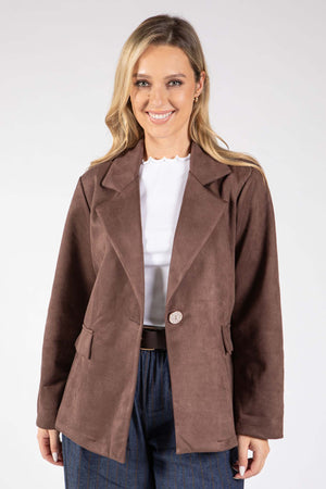 Faux Suede Blazer