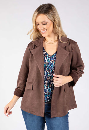 Faux Suede Blazer