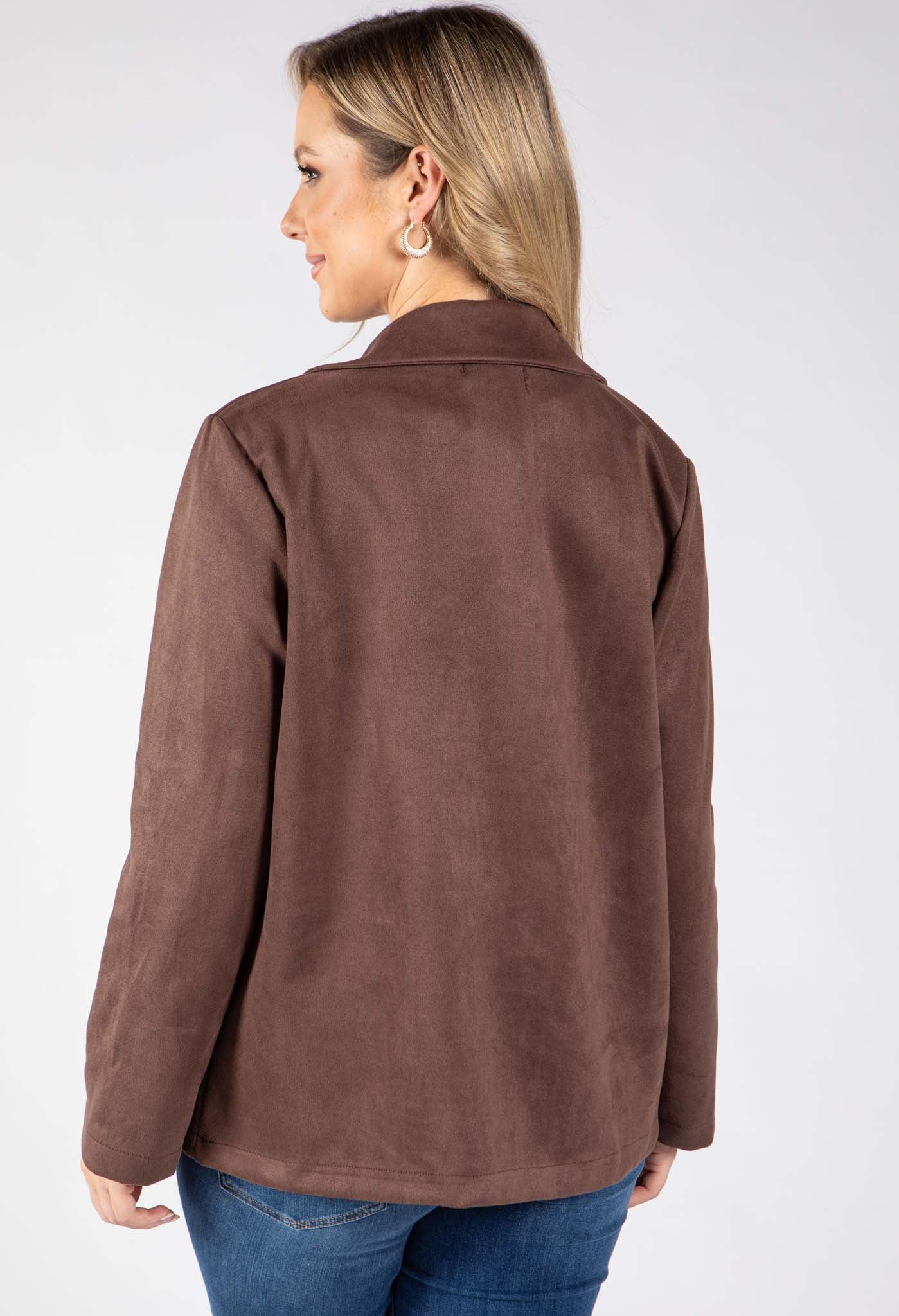 Faux Suede Blazer