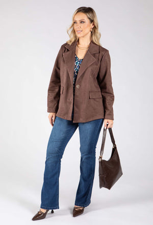 Faux Suede Blazer