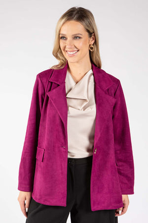 Faux Suede Blazer