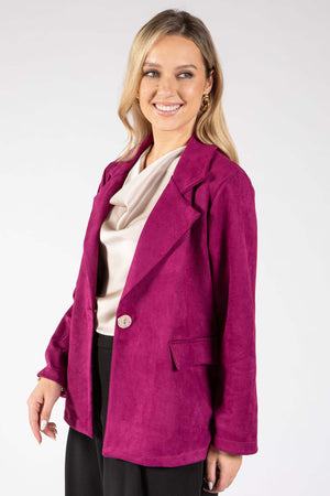Faux Suede Blazer