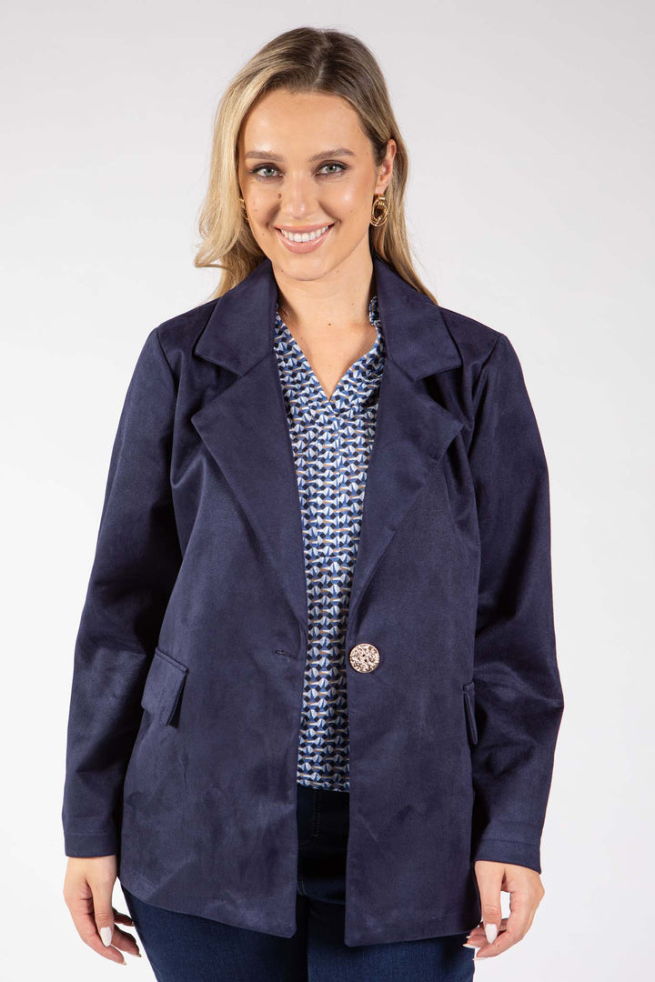 Faux Suede Blazer