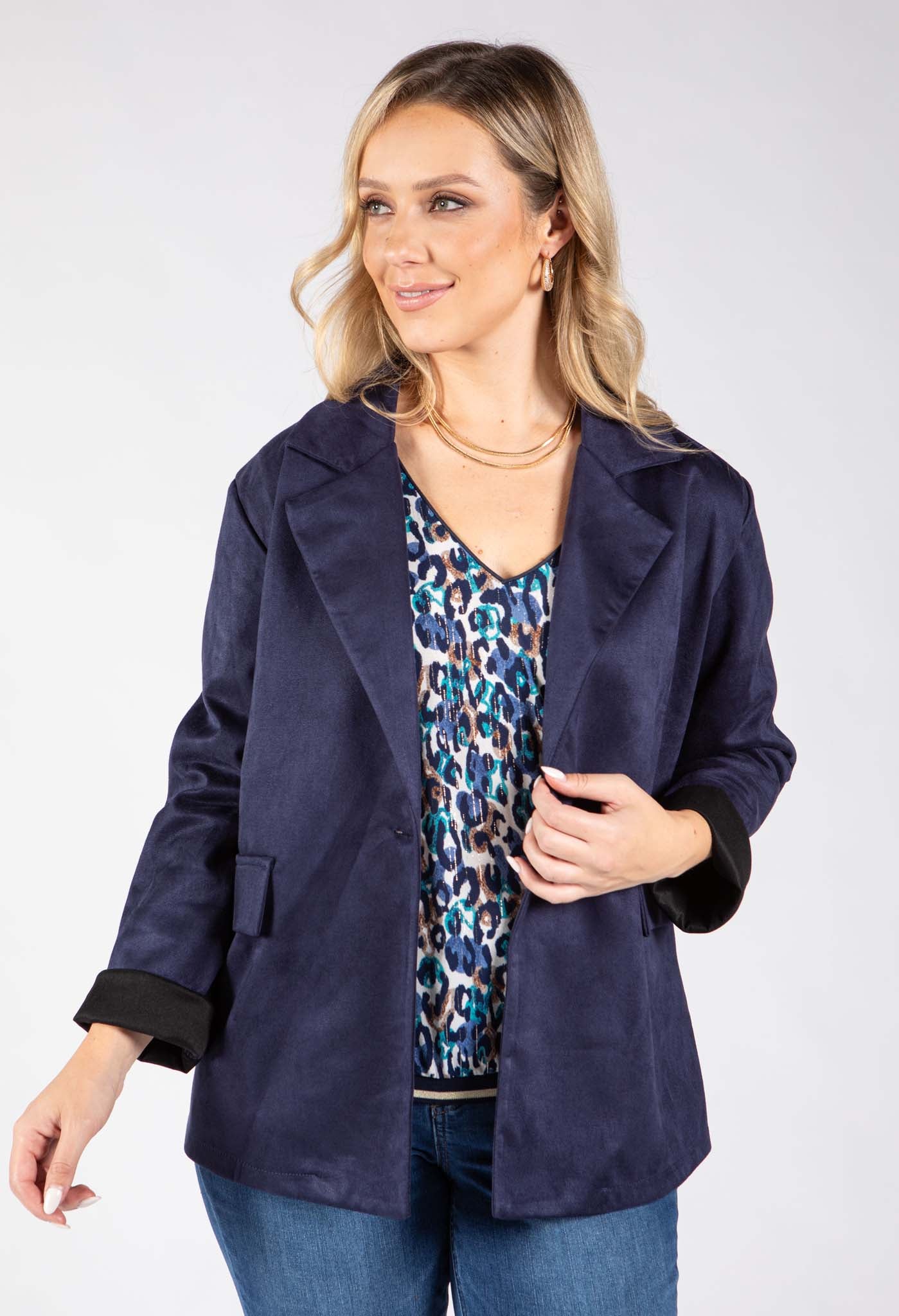 Faux Suede Blazer