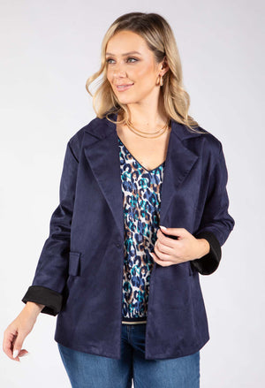 Faux Suede Blazer