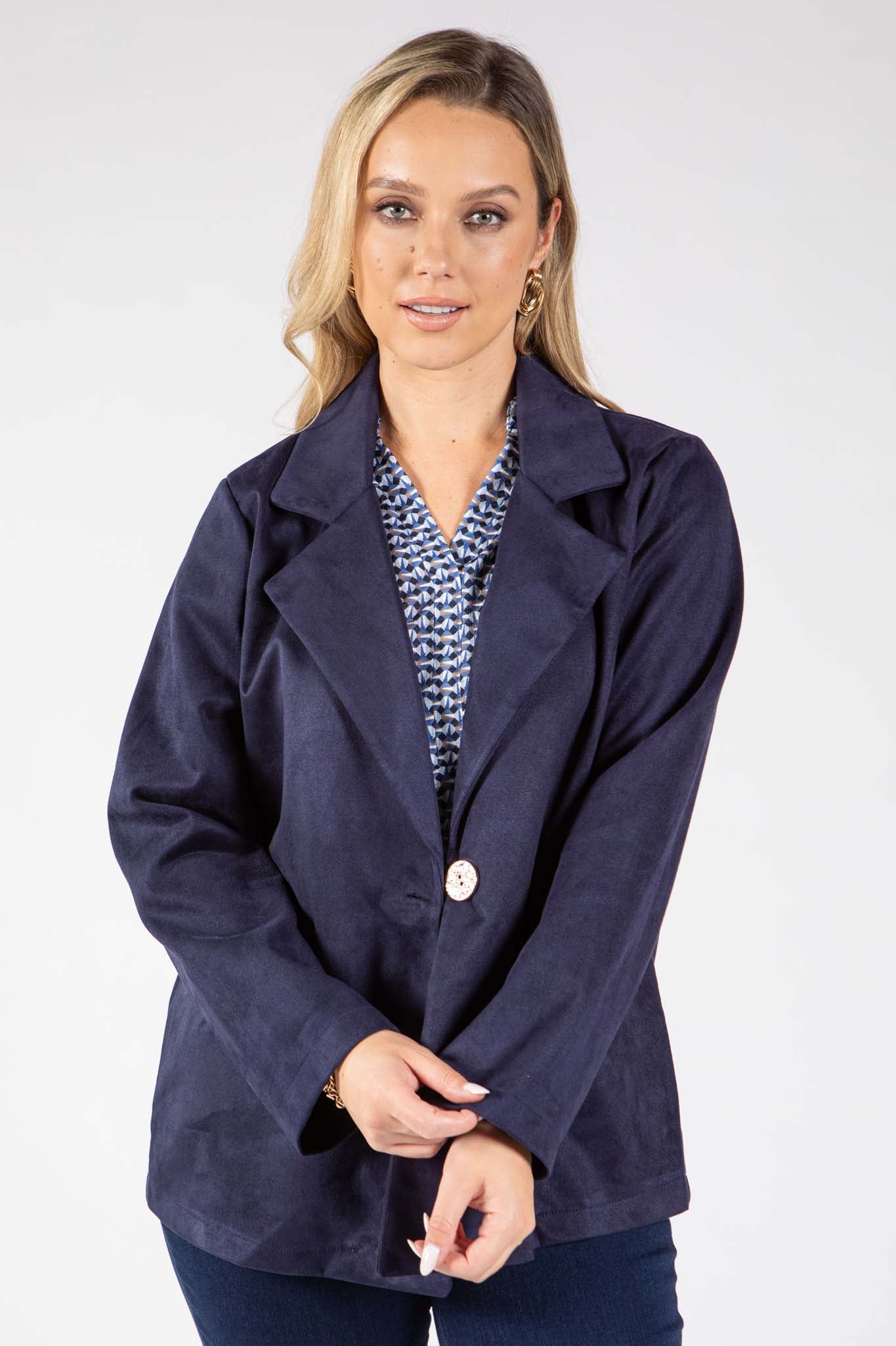 Faux Suede Blazer