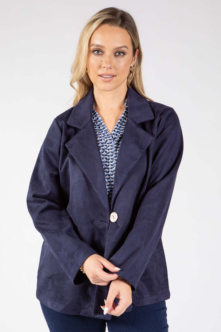 Faux Suede Blazer