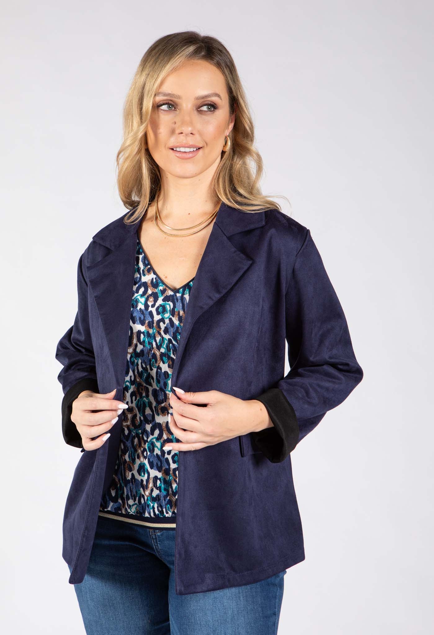 Faux Suede Blazer