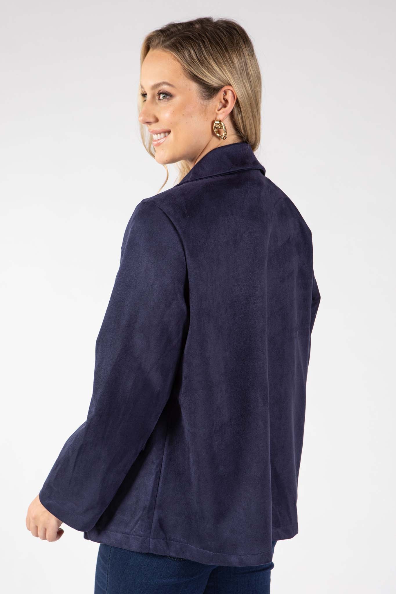 Faux Suede Blazer