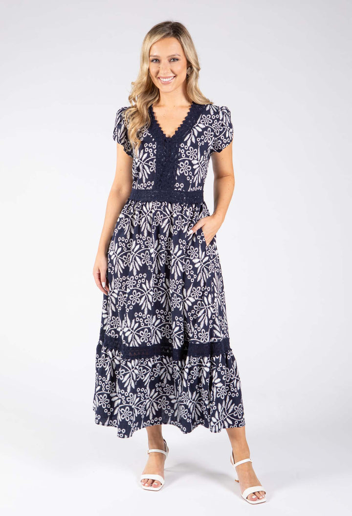 Leaf Print Midi Dress