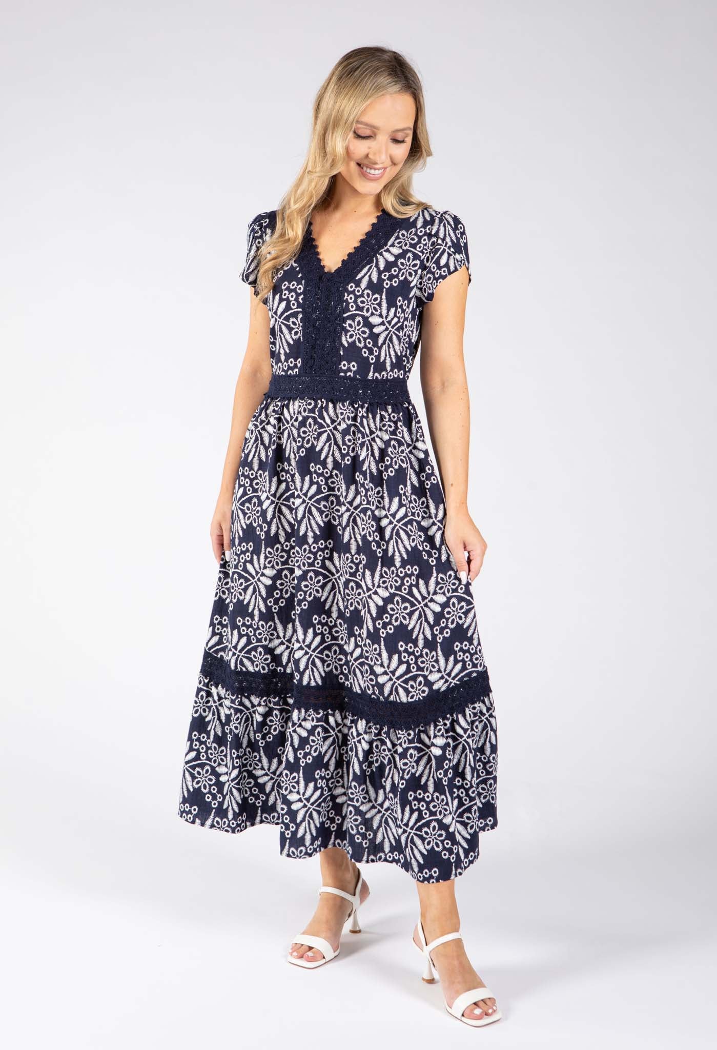 Leaf Print Midi Dress