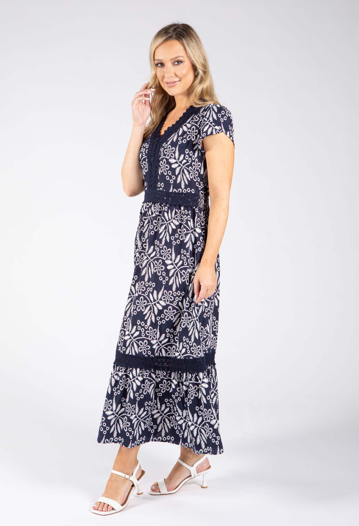 Leaf Print Midi Dress