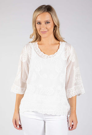 Paisley Embroidery Blouse