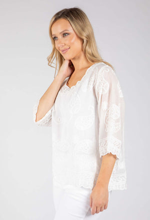Paisley Embroidery Blouse