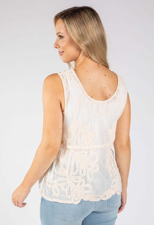 Embroidered Sleeveless Top