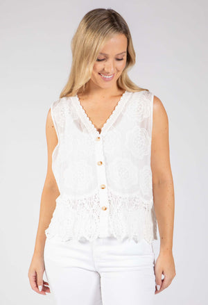 Embroidered Sleeveless Vest
