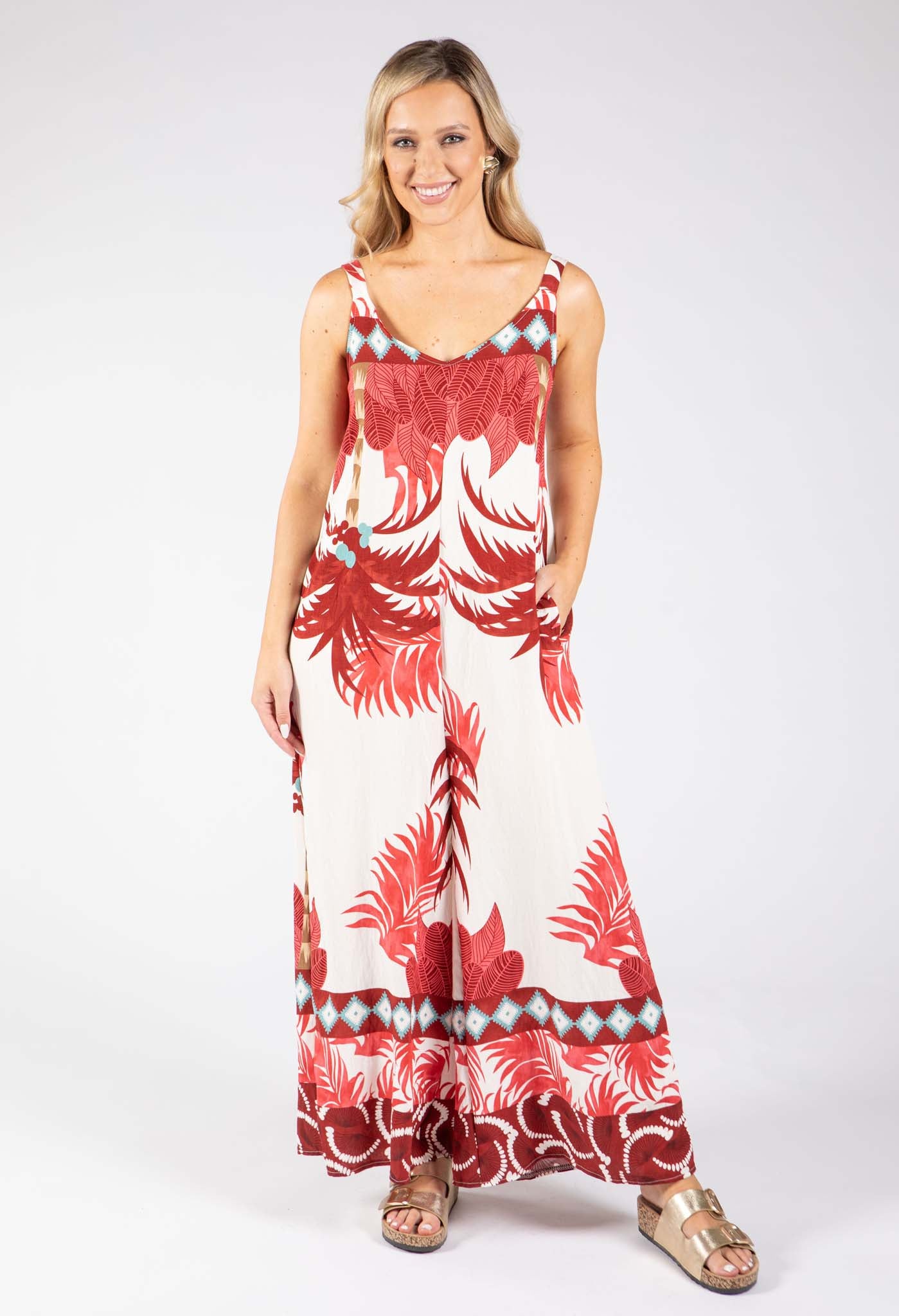 Palm Print Jumpsuit