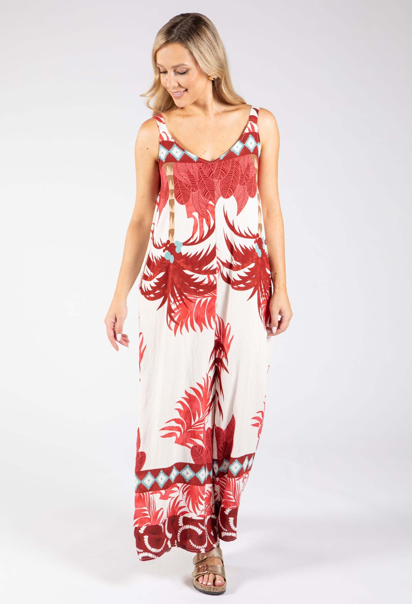 Palm Print Jumpsuit