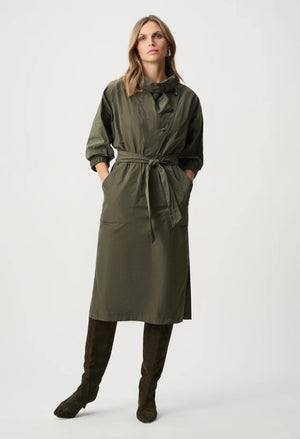 Cowl-Neck Belted Dress